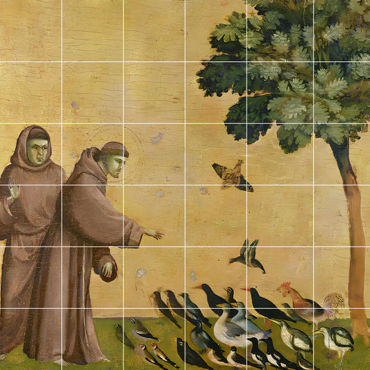 Tile Mural/Mosaic Ceramic Panel of Saint Francis of Assisi - Catholic Wall Art -Saint Francis Tile Mural -Gloss Tiles -Religious Tile Mosaic