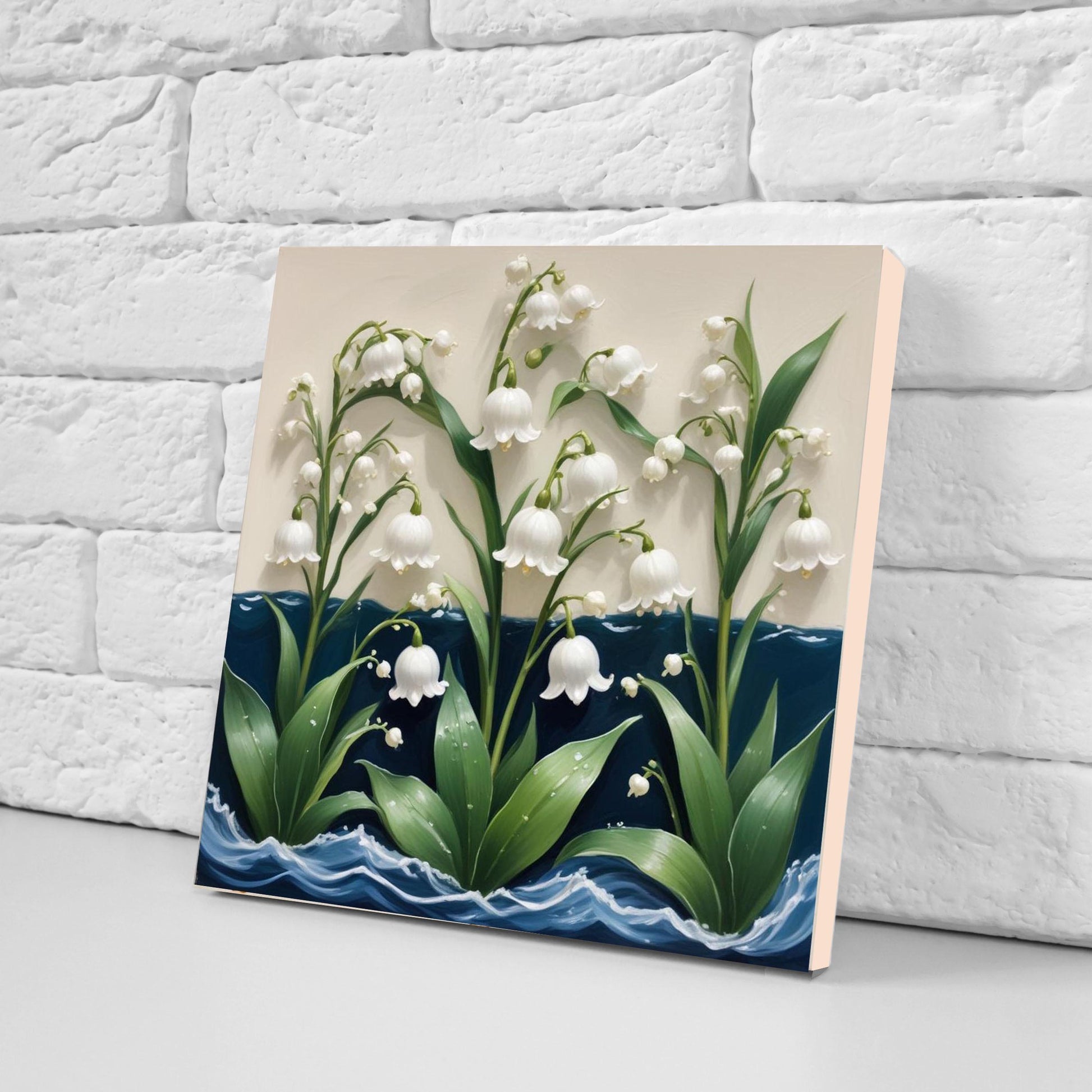 Art Nouveau Flower Ceramic Tiles - Set of 2 Art Nouveau Wall Decor Tiles - Kitchen Backsplash Tiles, Table Decorative Tiles, Bathroom Tiles