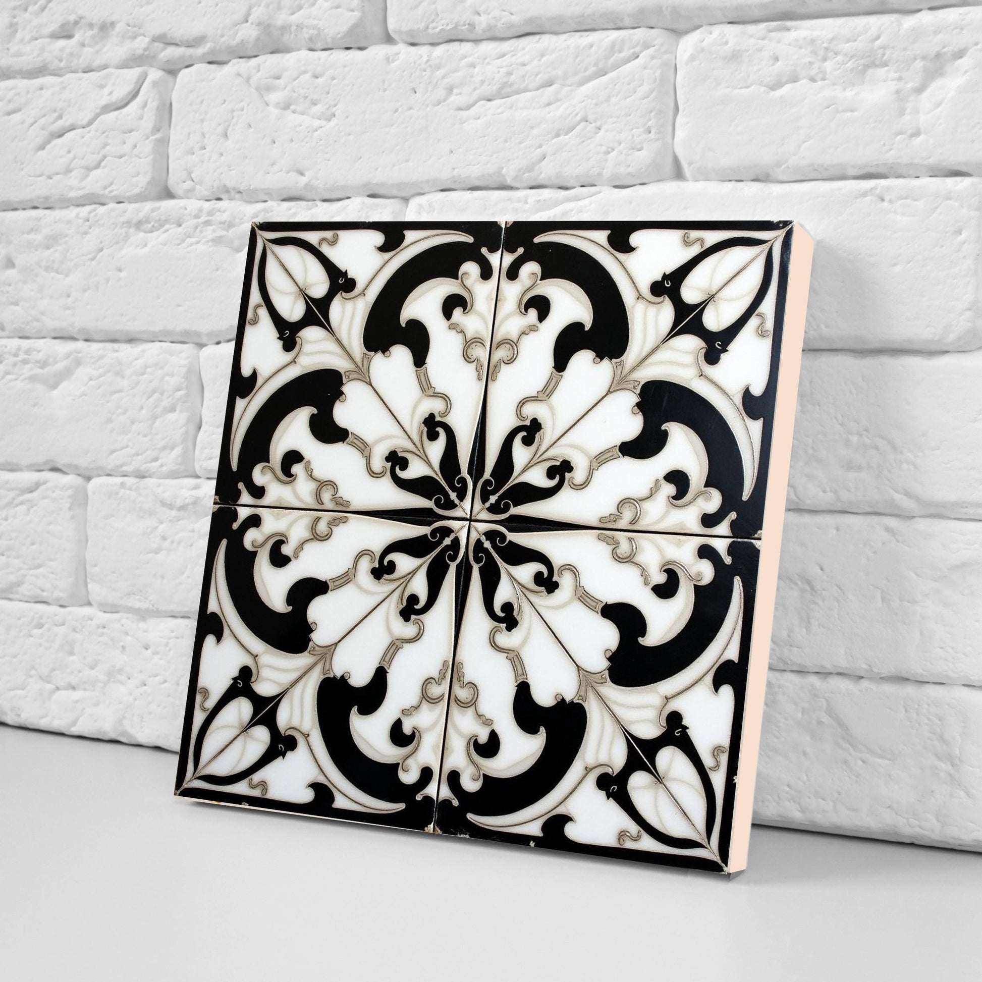 Art Deco Ceramic tiles - Set of 2 Art Deco Wall Decor Geometric Tiles - Kitchen Backsplash, Shower,Bathroom Wall, Fireplace, Sink Splashback