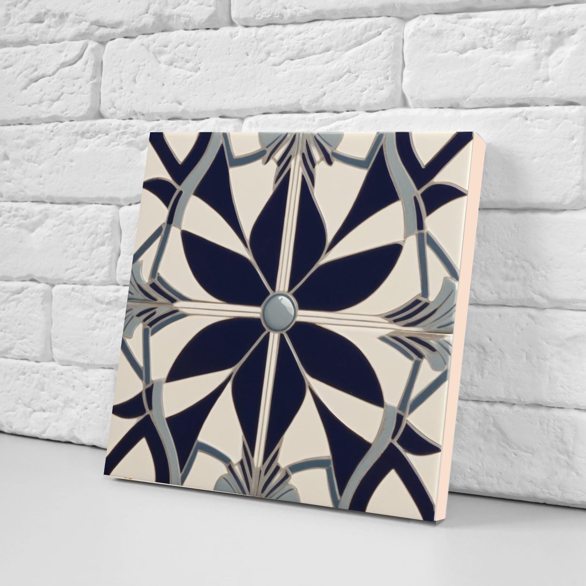 Art Deco Ceramic tiles - Set of 2 Art Deco Wall Decor Geometric Tiles - Kitchen Backsplash, Shower,Bathroom Wall, Fireplace, Sink Splashback