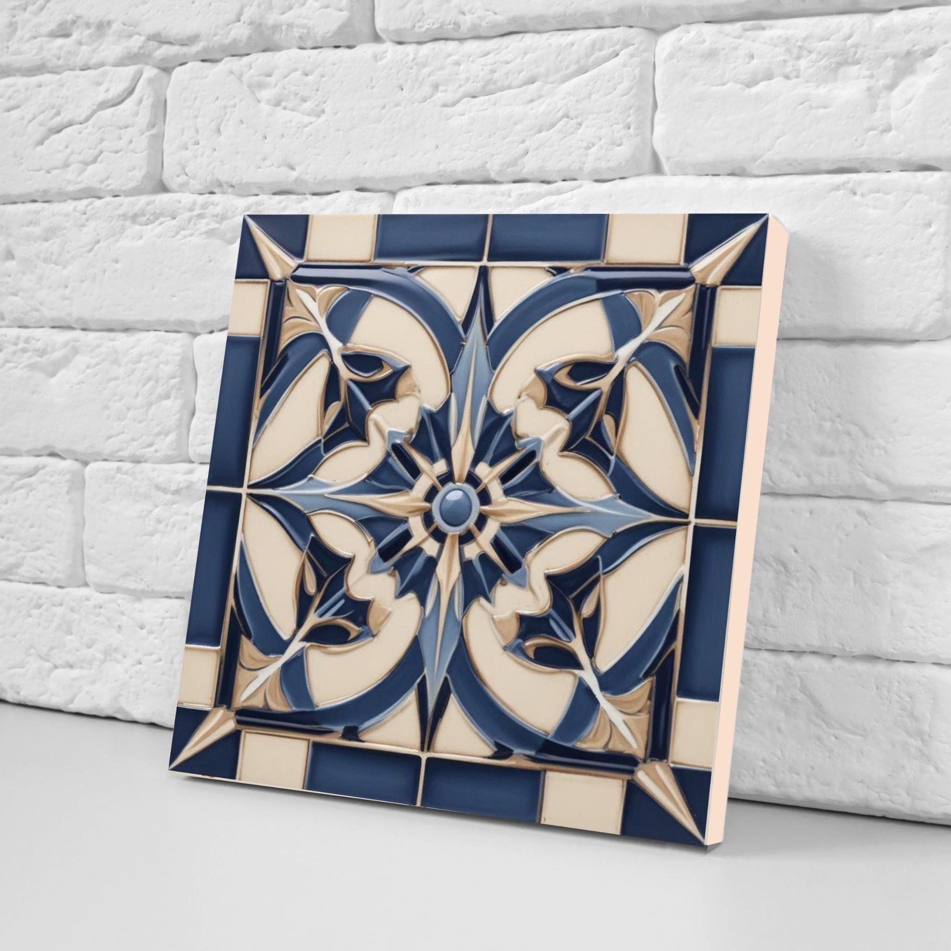 Art Deco Tile Backsplash - Set of 2 Art Deco Wall Decor Geometric Tiles - Kitchen, Bathroom, Sink Splashback,Shower Wall Art,Fireplace Tiles