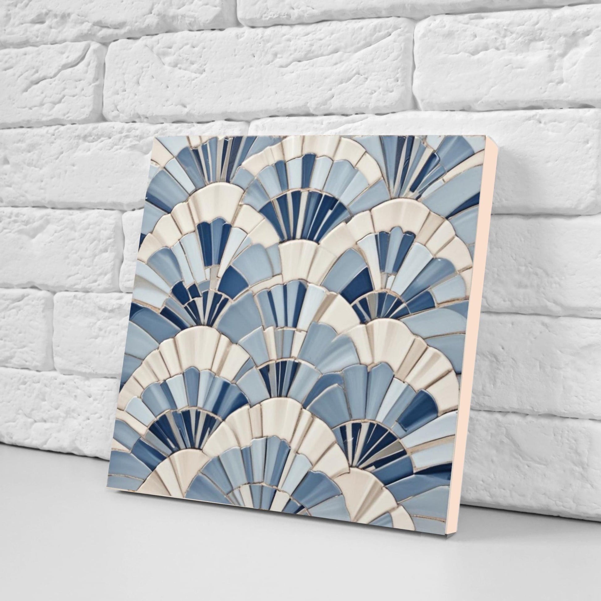 Art Deco Tile Backsplash - Set of 2 Retro Wall Decor Geometric Tiles - Kitchen, Bathroom, Sink Splashback,Shower Wall Art,Fireplace Tiles