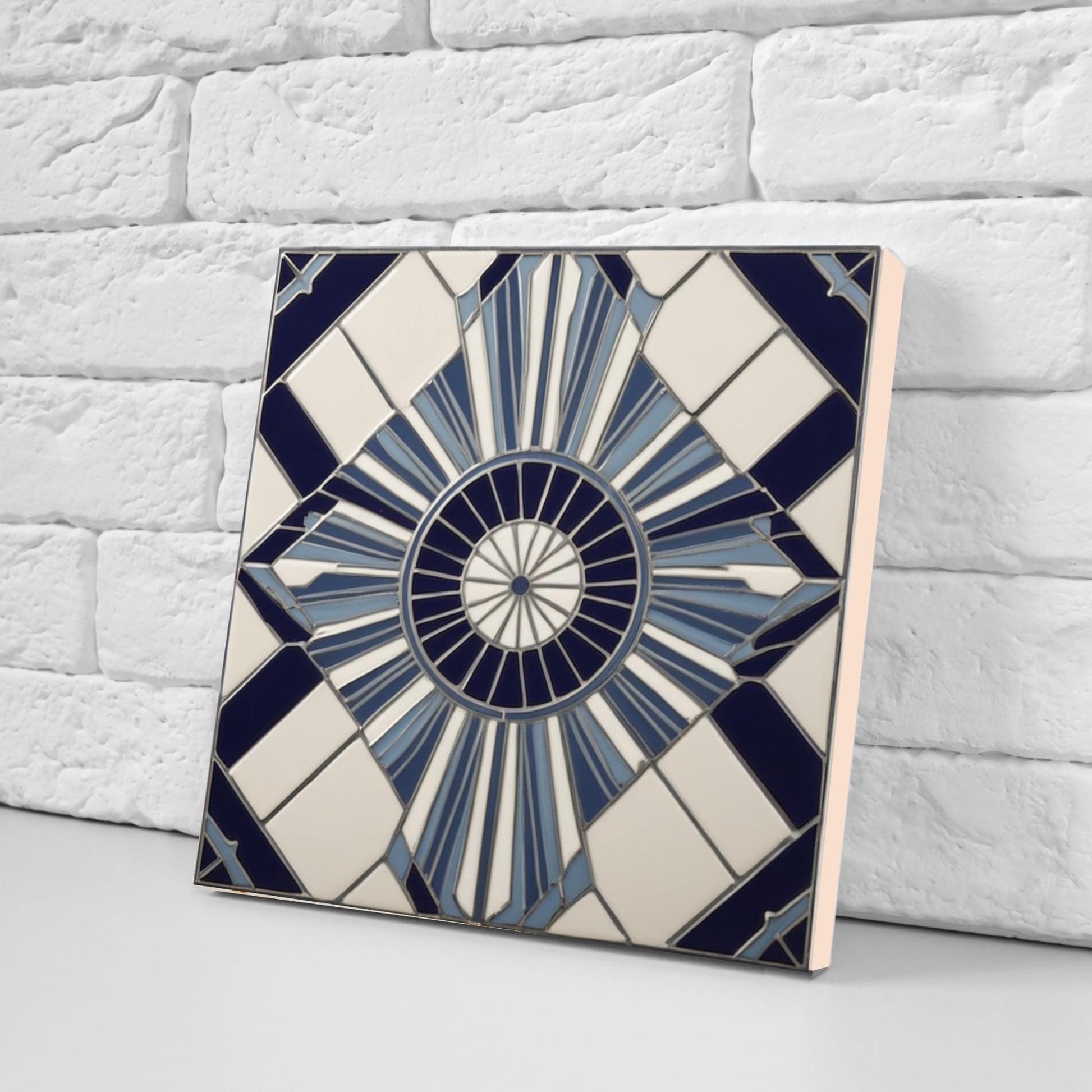 Art Deco Tile Backsplash - Set of 2 Art Deco Wall Decor Geometric Tiles - Kitchen, Bathroom, Sink Splashback,Shower Wall Art,Fireplace Tiles