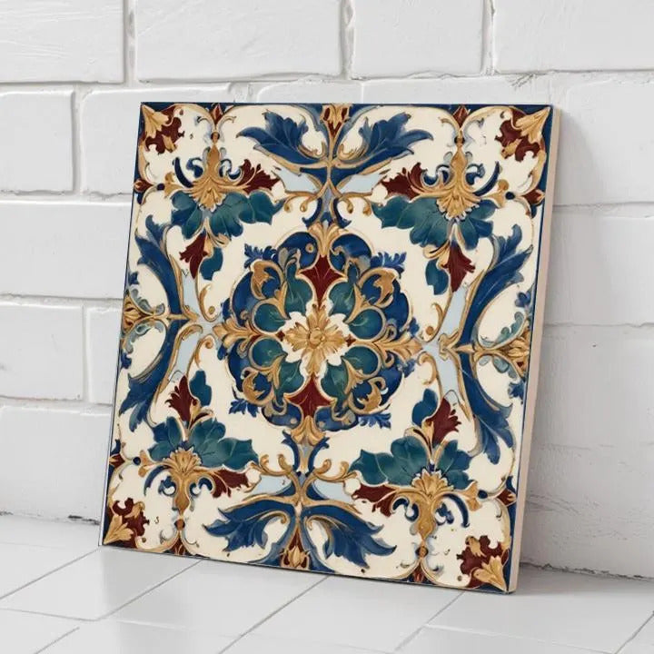Venetian Ceramic Tile: Baroque Floral Mediterranean Home Bath Decor