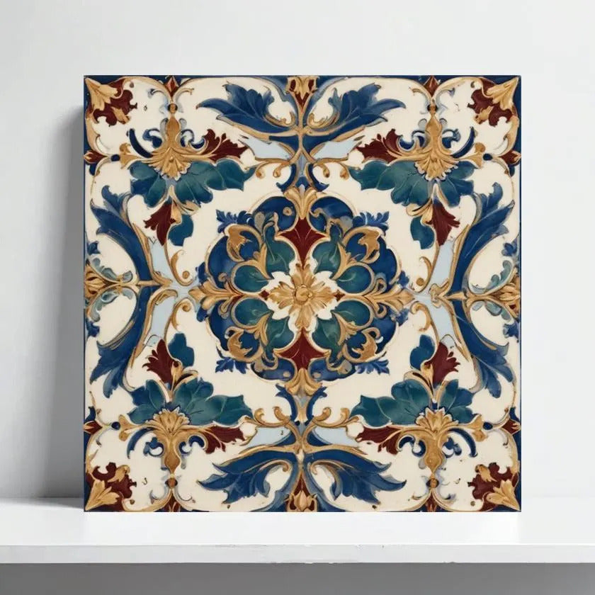 Venetian Ceramic Tile: Baroque Floral Mediterranean Home Bath Decor