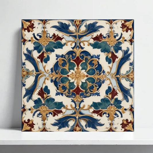 Venetian Ceramic Tile: Baroque Floral Mediterranean Home Bath Decor