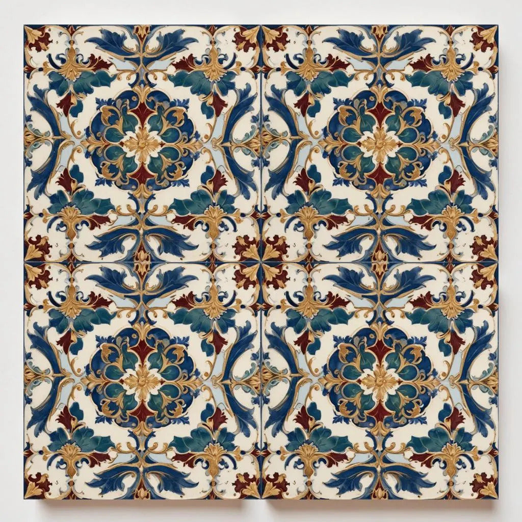 Venetian Ceramic Tile: Baroque Floral Mediterranean Home Bath Decor