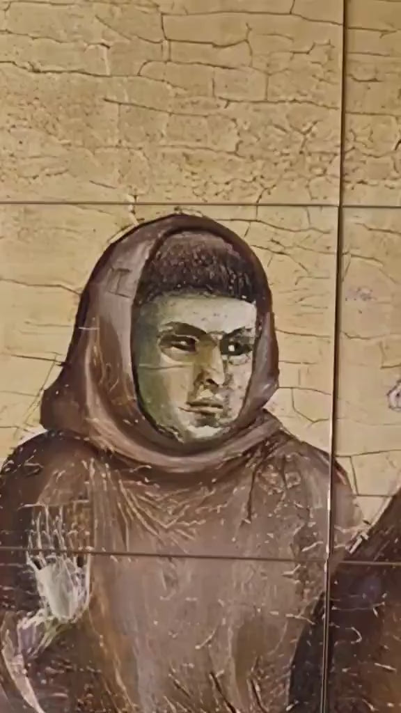 Tile Mural/Mosaic Ceramic Panel of Saint Francis of Assisi - Catholic Wall Art -Saint Francis Tile Mural -Gloss Tiles -Religious Tile Mosaic