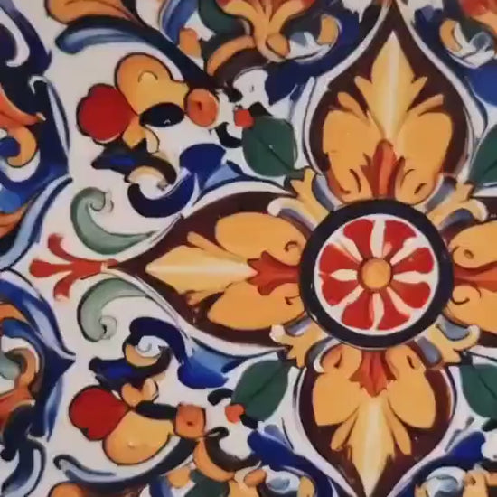 Sicilian Ceramic tiles - Set of 3 Sicilian Wall Decor Tiles - Kitchen Backsplash Tiles, Bathroom Tiles, Sicilian ceramics, Shower tiles