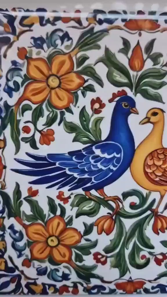 Sicilian Ceramic tiles - Set of 3 Sicilian Wall Decor Tiles - Kitchen Backsplash Tiles, Bathroom Tiles, Sicilian ceramics, Shower tiles