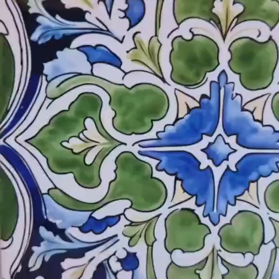 Italian Majolica Tiles - Set of 2 Sicilian Wall Decor Tiles - Kitchen Backsplash Tiles, Table Decorative Tiles, Bathroom Tiles, Coaster