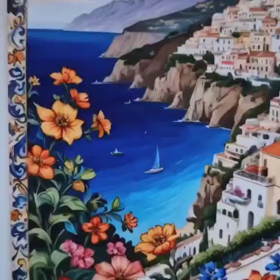 Amalfi Ceramic tiles - Set of 3 Amalfi Wall Decor Tiles - Kitchen Backsplash Tiles, Bathroom Tiles, Amalfi ceramics, Shower tiles, wall tile