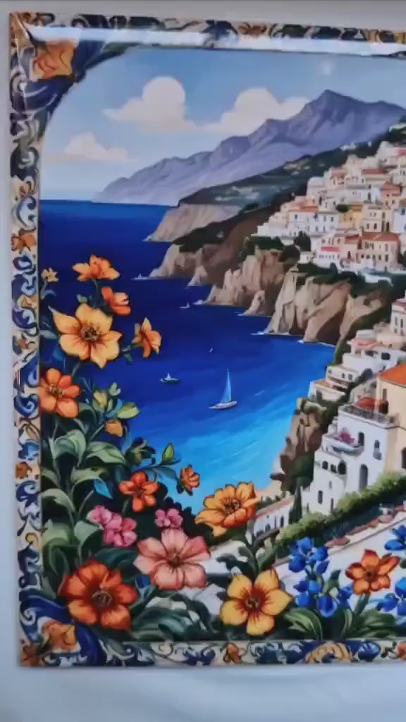 Amalfi Ceramic tiles - Set of 3 Amalfi Wall Decor Tiles - Kitchen Backsplash Tiles, Bathroom Tiles, Amalfi ceramics, Shower tiles, wall tile